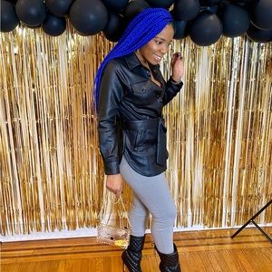 NWT Ladies Faux Leather Shirt